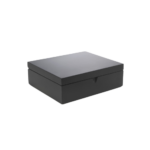 bamboe theedoos 6 vakken zwart gesloten