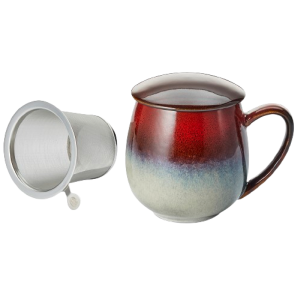 Theebeker Saara keramisch roodtint met filter