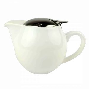 Theepot wit met RVS filter Theepot wit met RVS filter