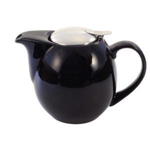 Theepot zwart met RVS filter groot Theepot zwart met RVS filter groot