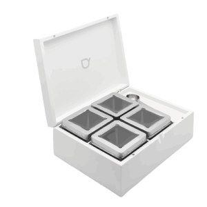 witte bamboe theedoos en theebewaar blik